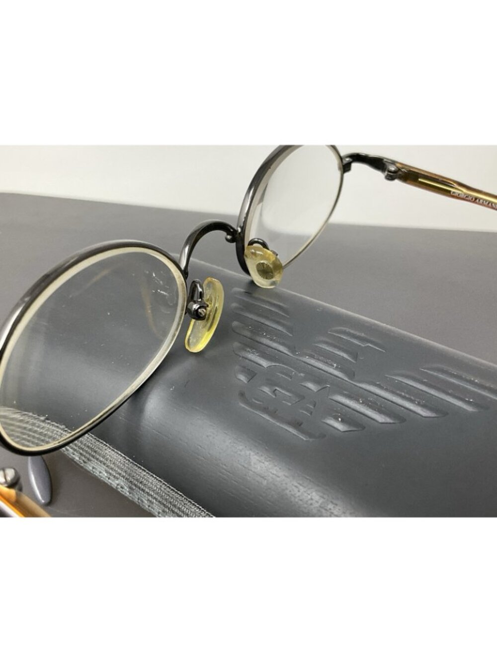 Vinatge Giorgio Armani GA 250 976 Dark Gunmetal  Oval Eyeglasses  Italy 44 [] 20 - Picture 5 of 13